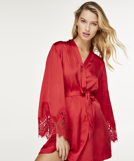 Kimono Lace Satin, Rouge