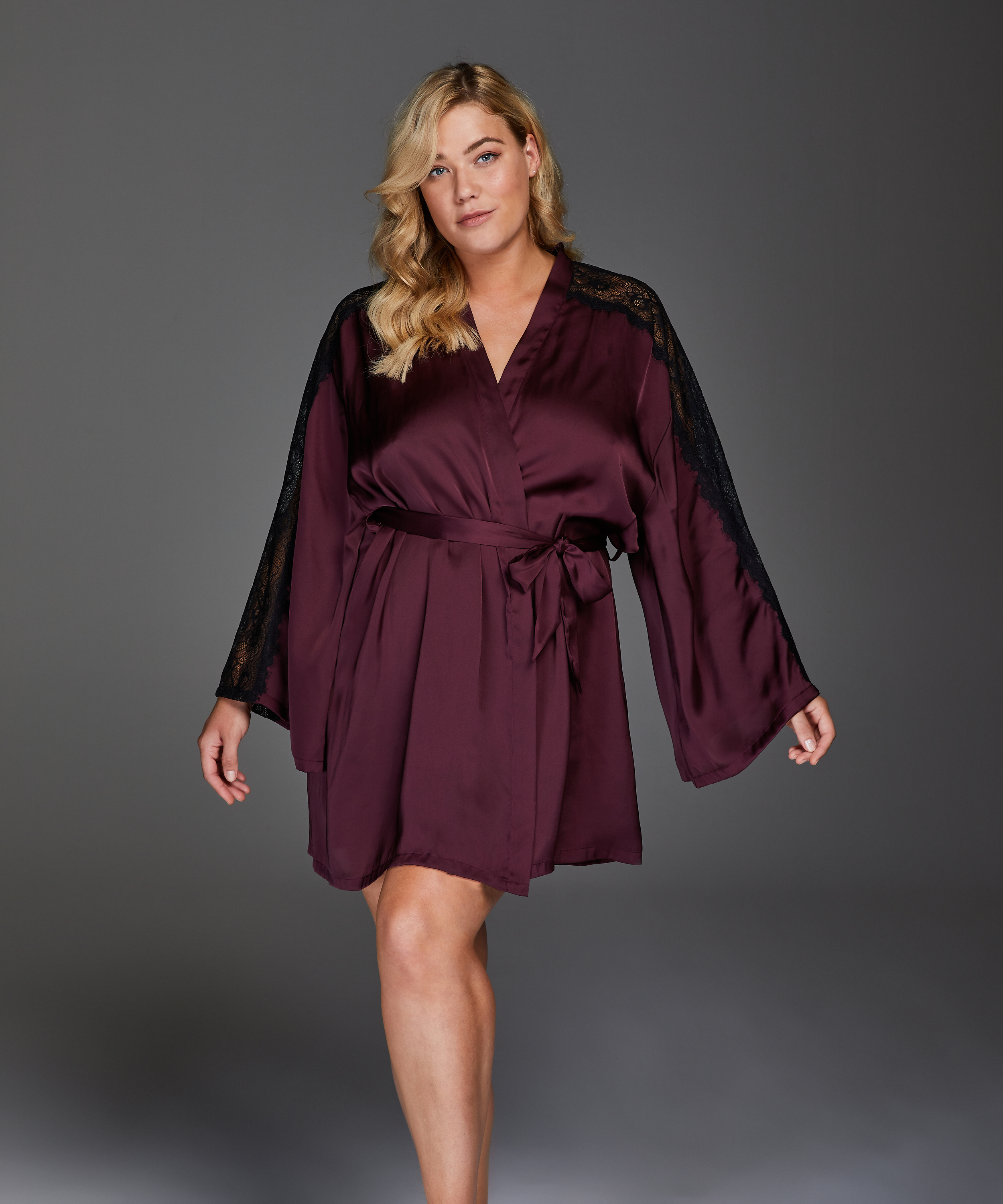 Kimono Satin Nadia, Rood, main