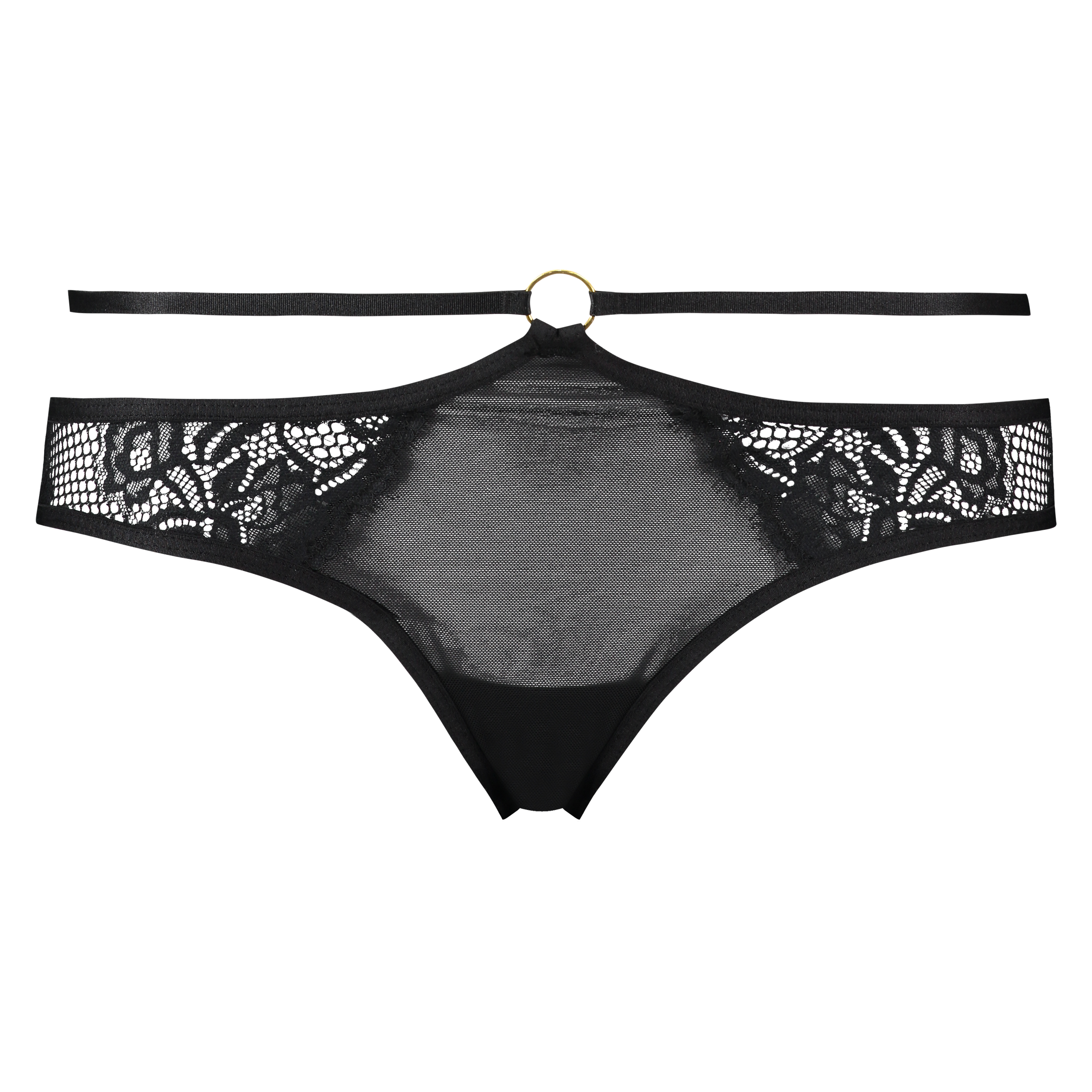 Slip br&eacute;silien Open Back Jenny, Noir, main