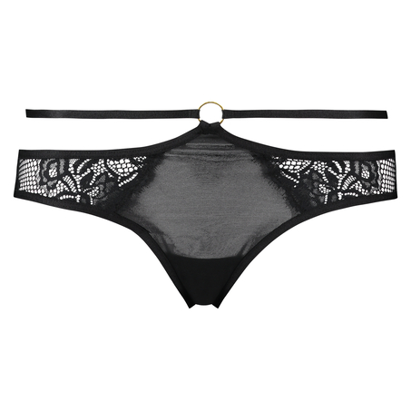 Slip br&eacute;silien Open Back Jenny, Noir