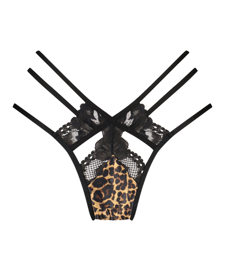 Brazilian met open kruis Ellie, Zwart