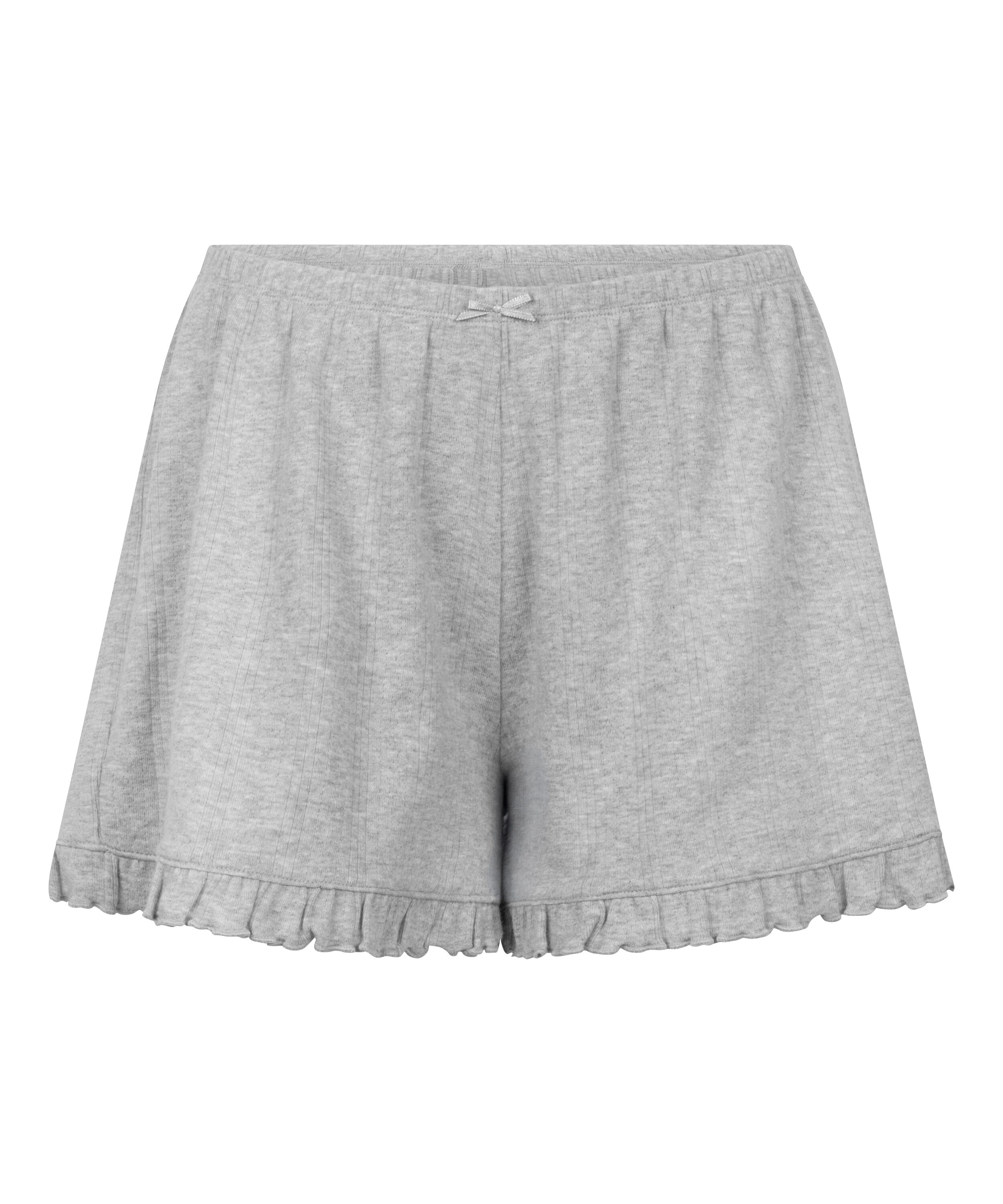 Pointelle short, Grijs