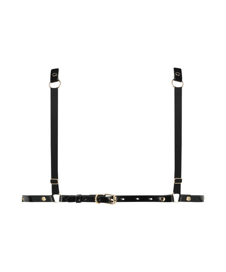 Brassière en faux cuir, Noir