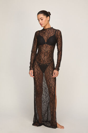 Hunkemöller Slipdress Allover Lace Zwart, foto 4