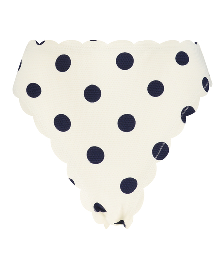 Hoog uitgesneden bikinibroekje Scallop, Wit