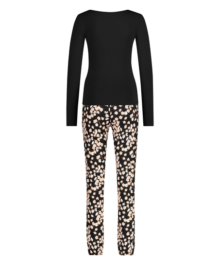 Pyjama set Daisy, Zwart