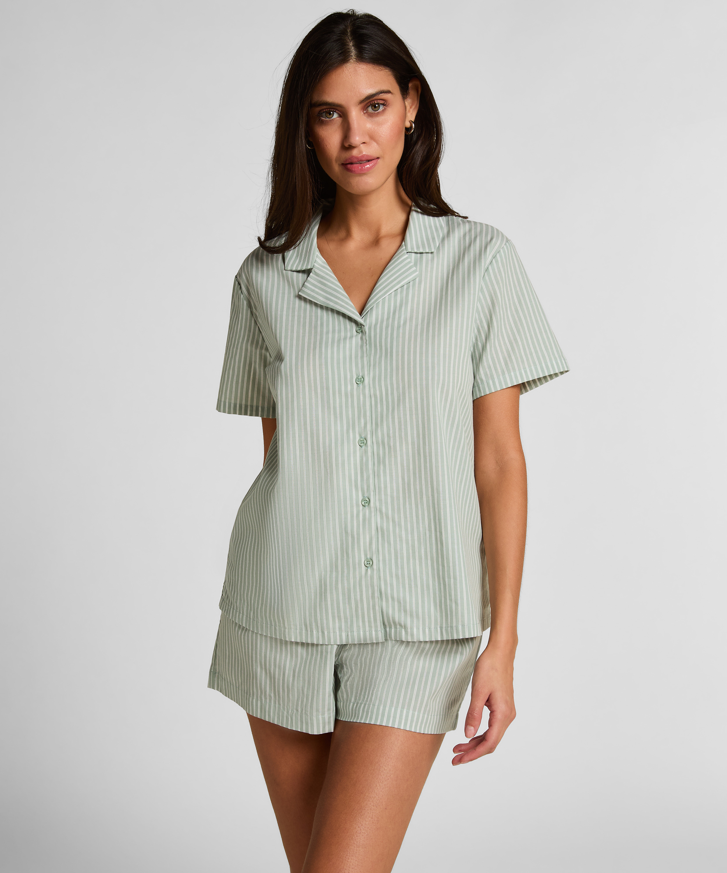 Geweven jasje met Strepen, Groen, main