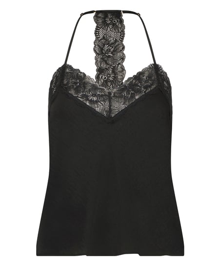 Cami top Satin, Noir