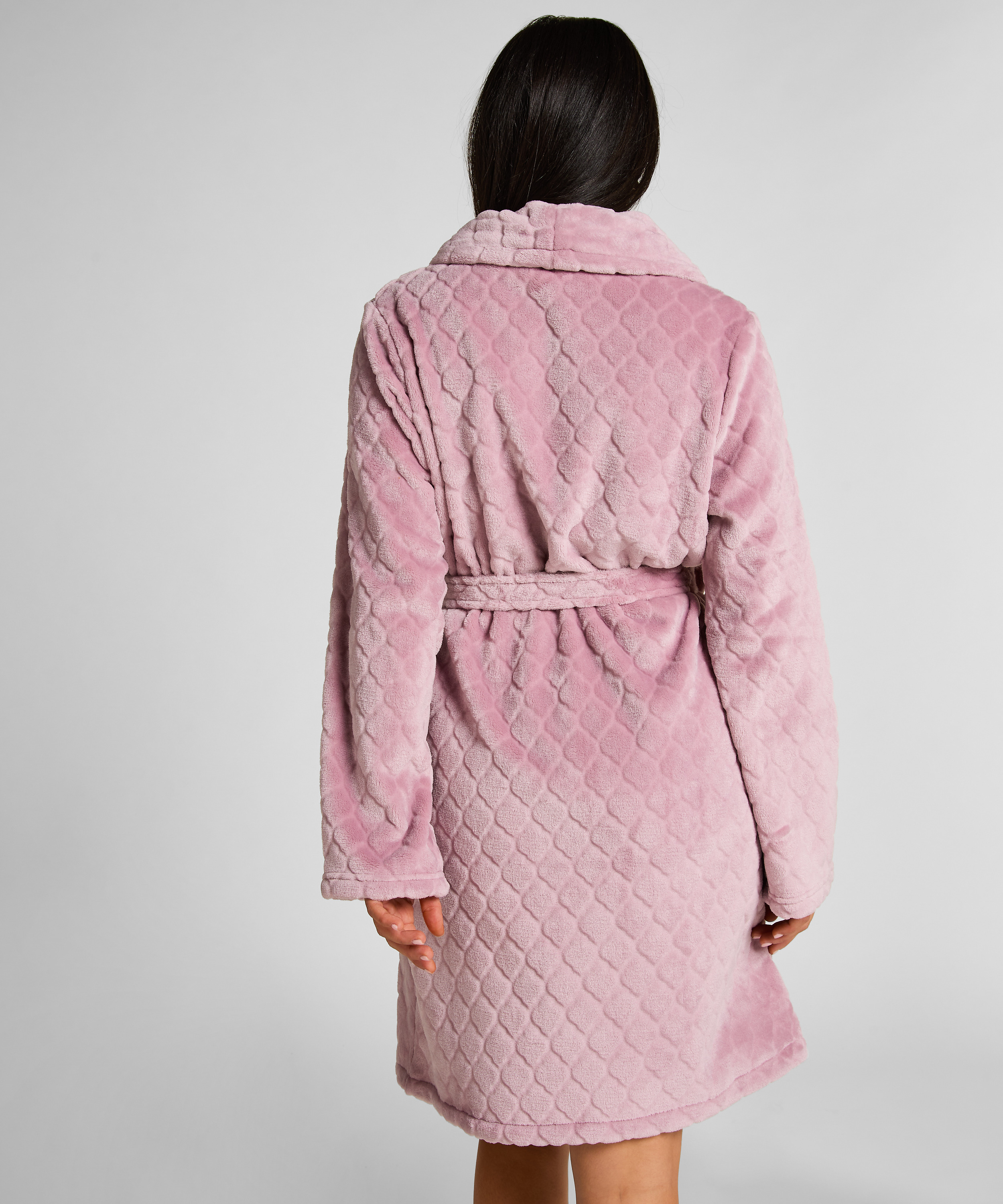 Korte badjas Fleece, Paars, main