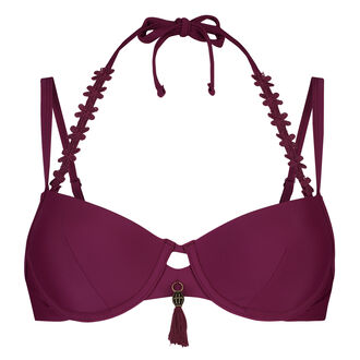 Haut de bikini &agrave; armatures pr&eacute;form&eacute; Amanda Queen, Pourpre