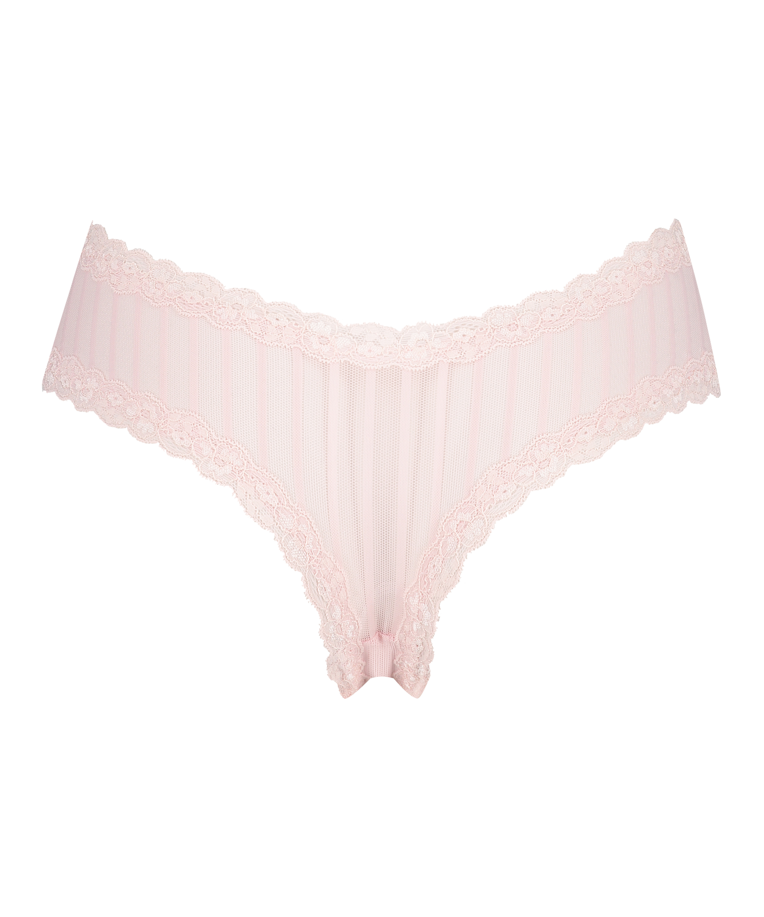Slip br&eacute;silien V-shape mesh, Rose, main