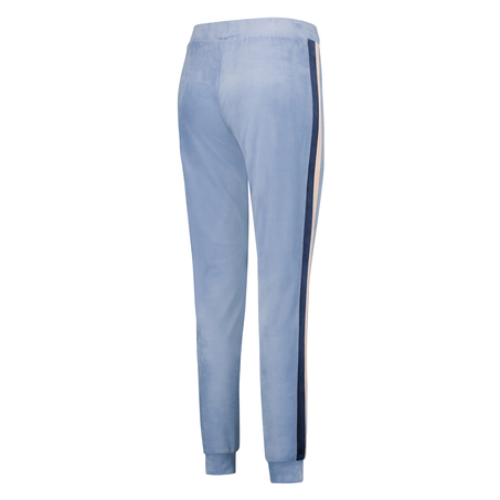 Joggingbroek Velours Stripe, Blauw