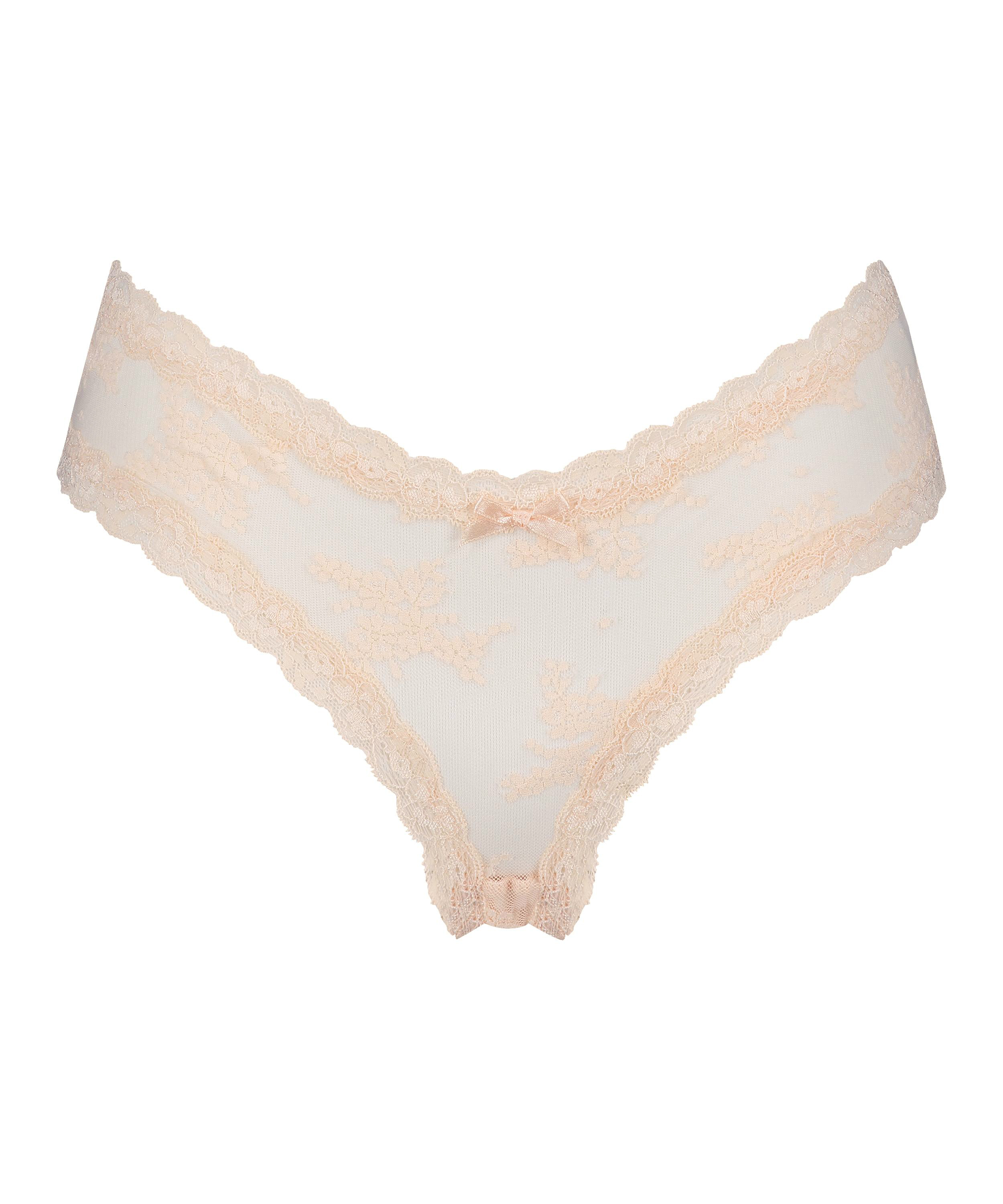 Slip br&eacute;silien V-shape mesh, Rose, main