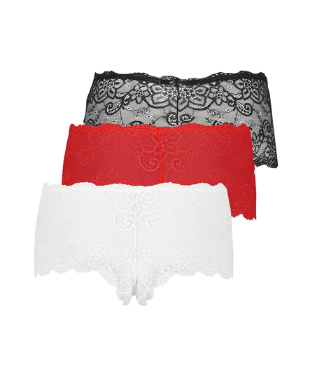 3 paar boxers Rosie, Rood