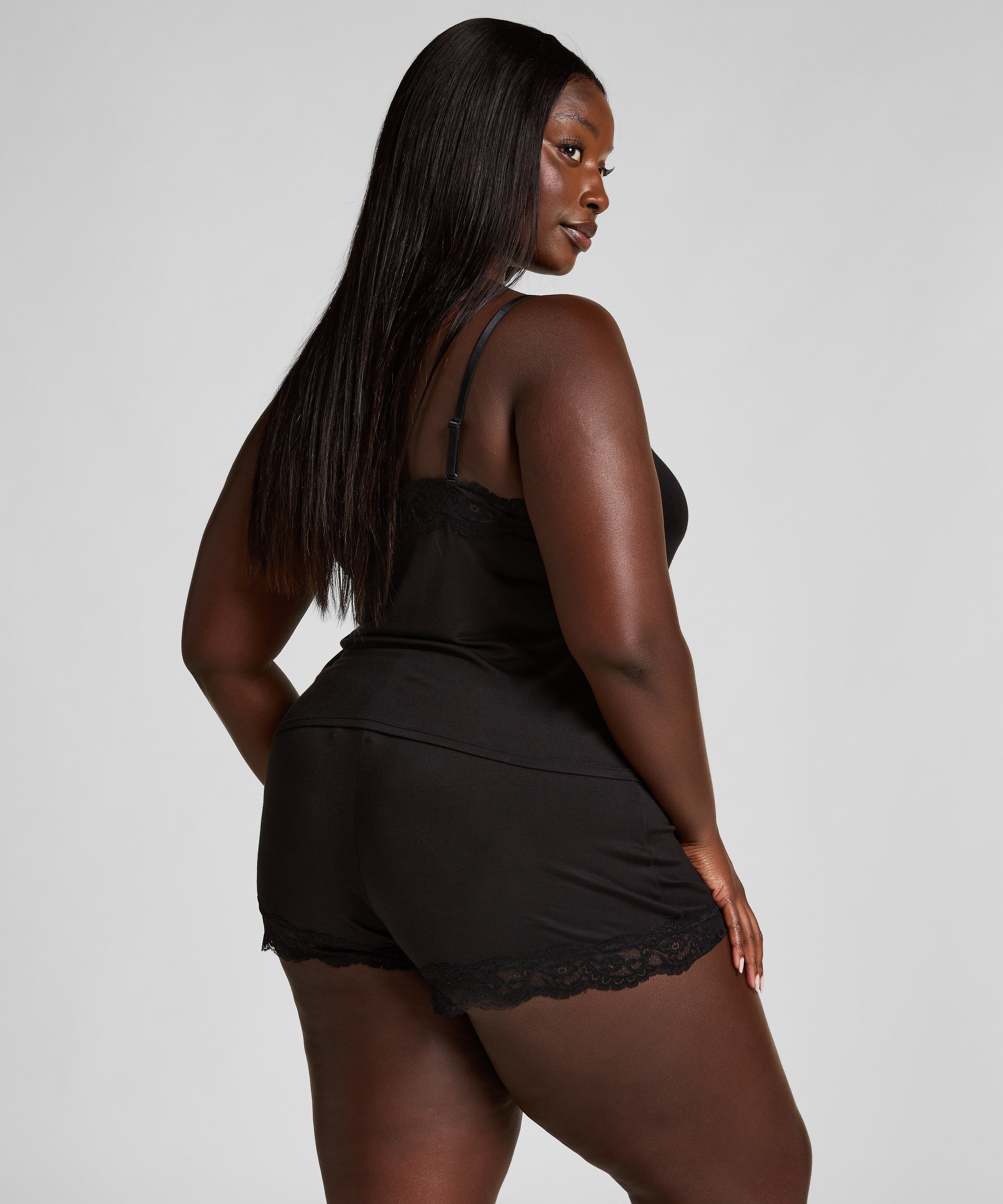 Korte pyjama set, Zwart, main