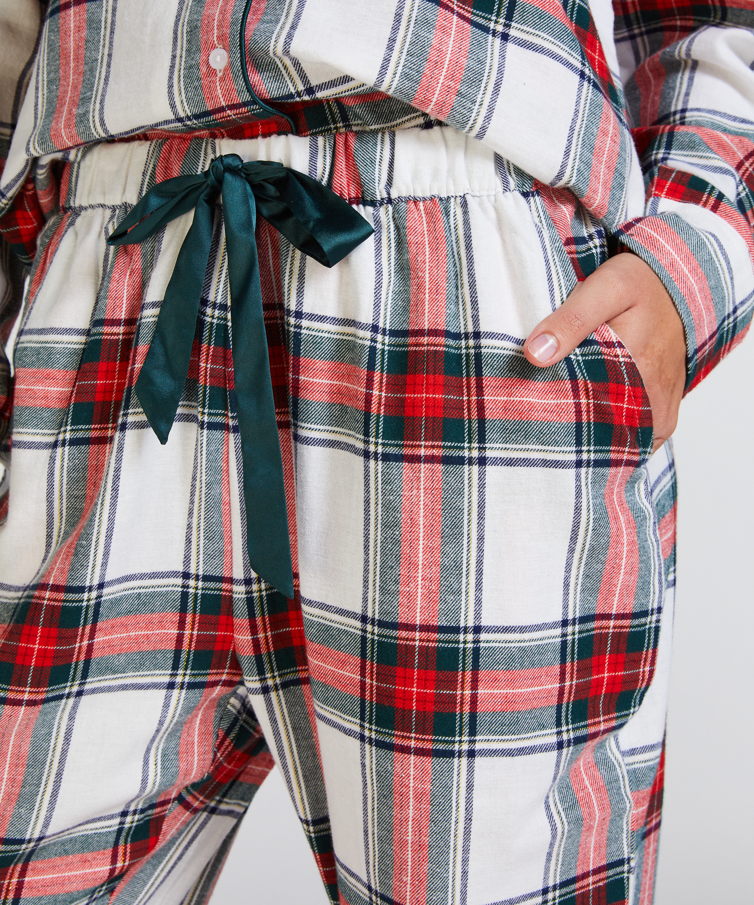 Petite pyjamabroek Flanel, Wit, main