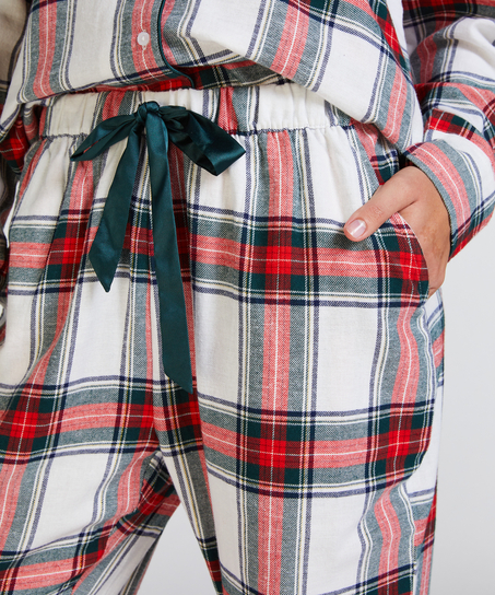 Petite pyjamabroek Flanel, Wit