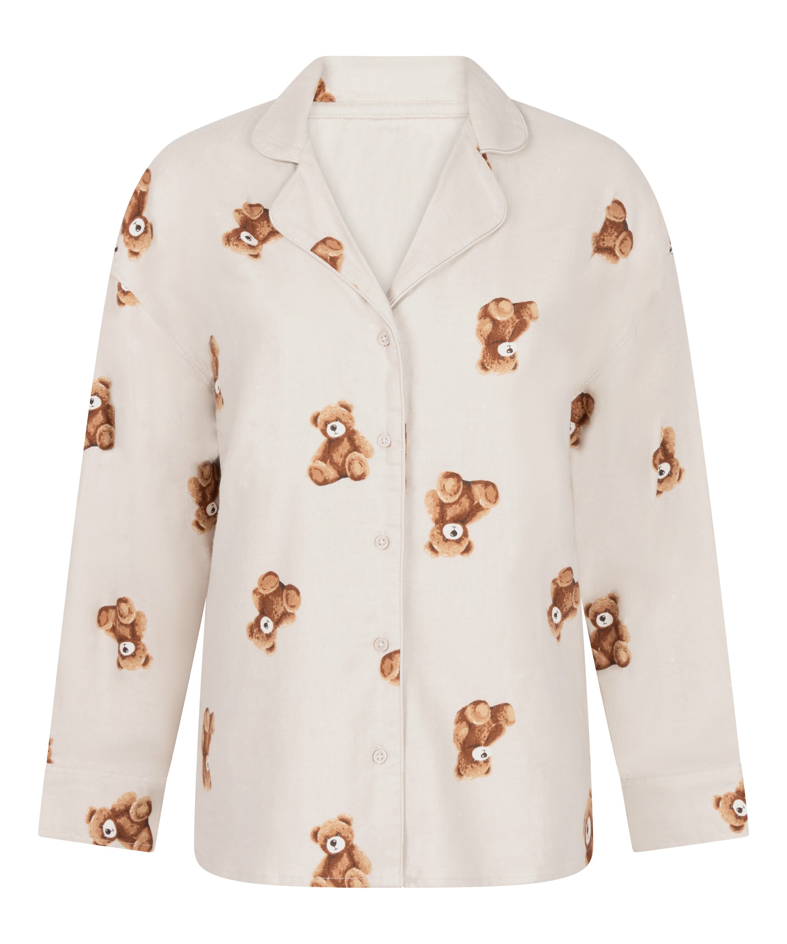 Veste en flanelle serg&eacute;e ours, Beige