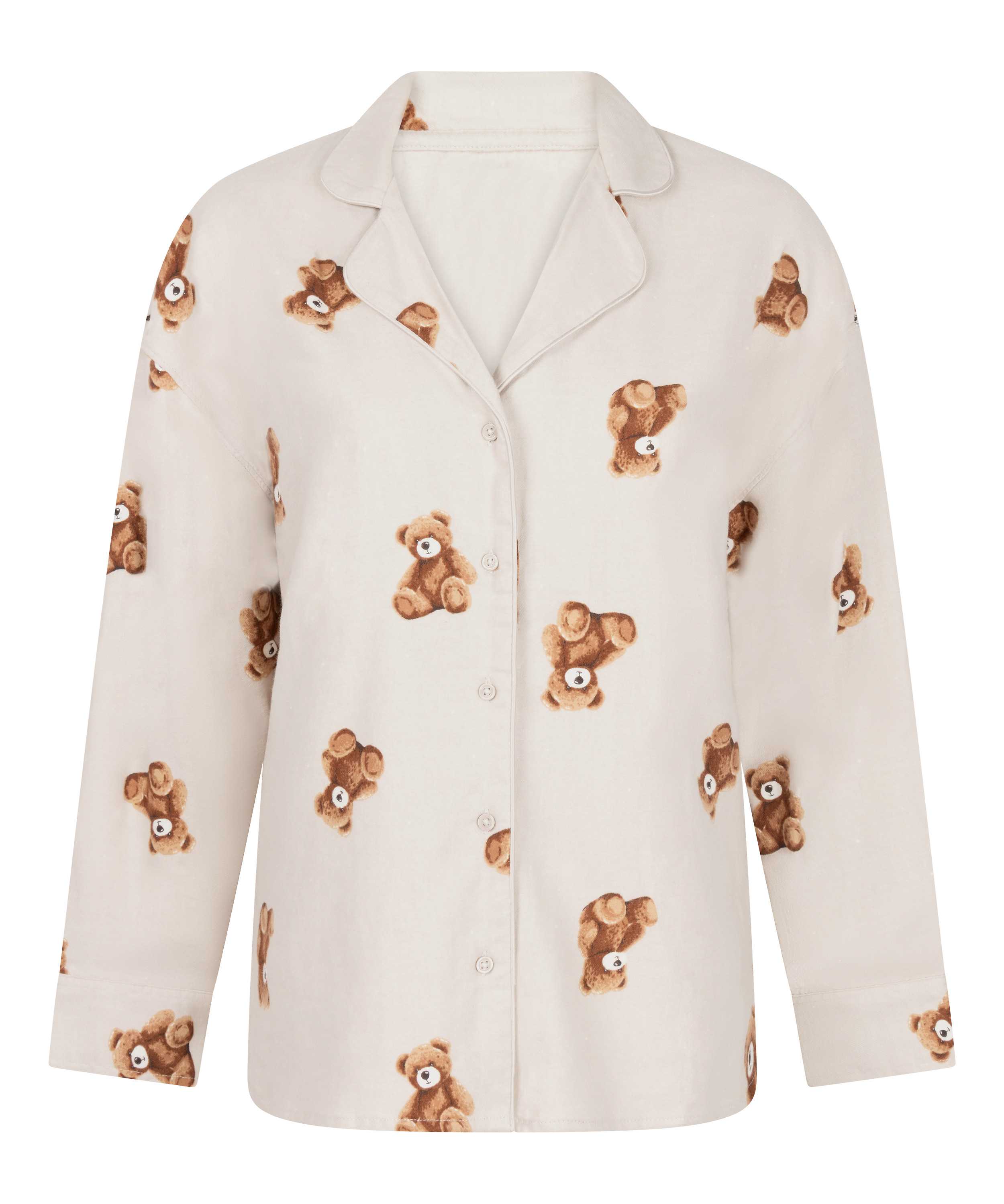 Veste en flanelle serg&eacute;e ours, Beige, main