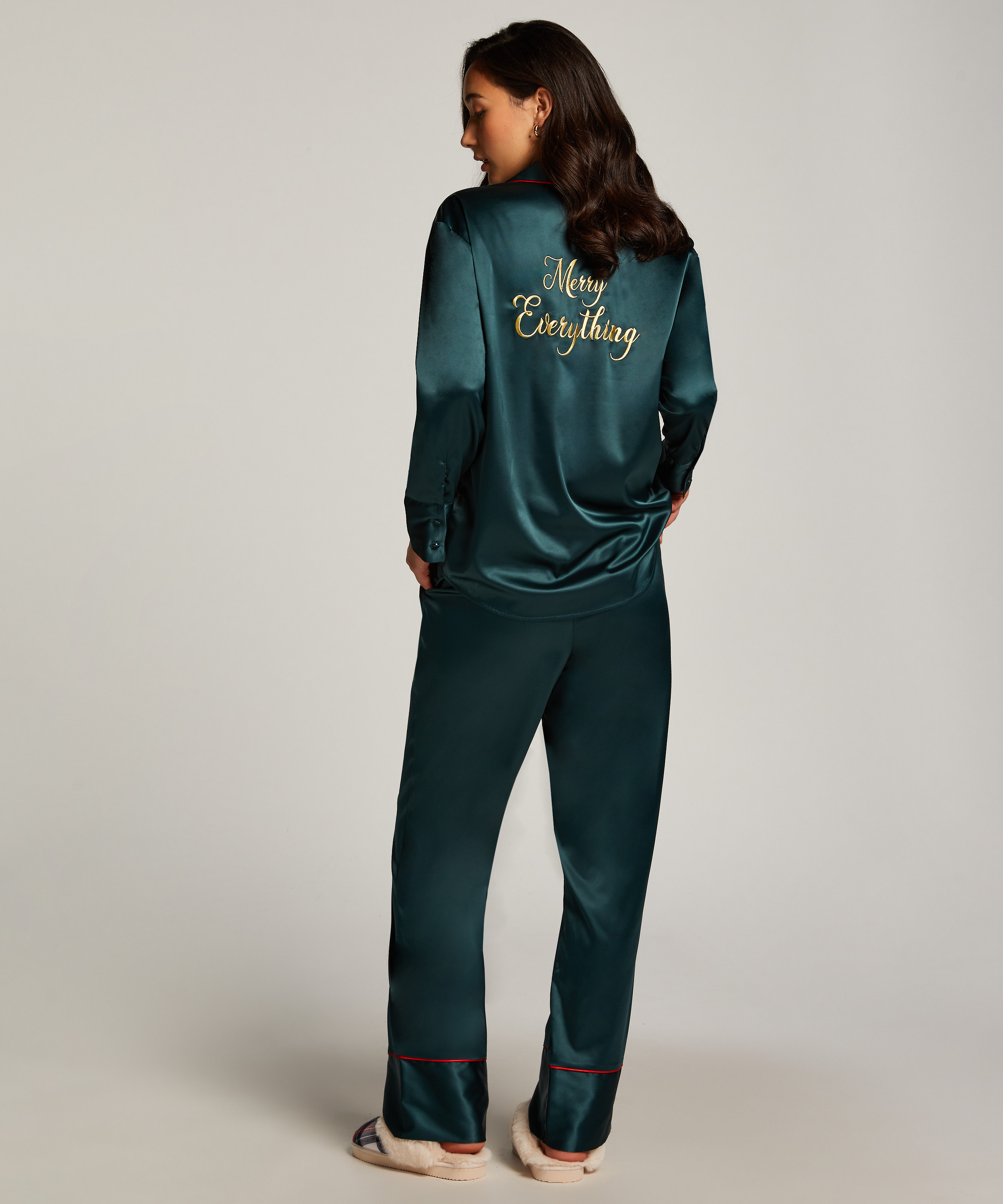 Pantalon Satin, Rose, main