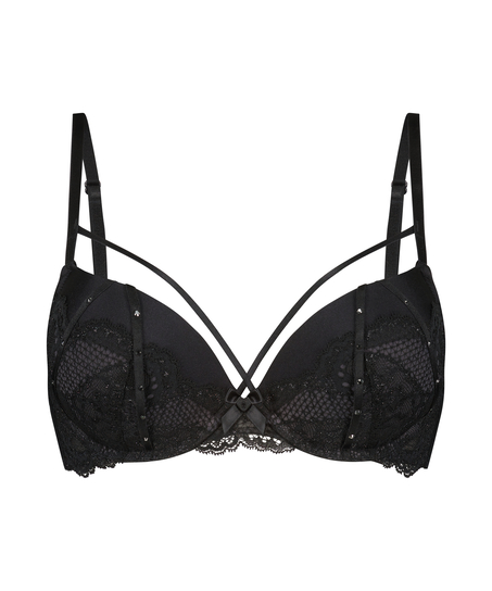 Soutien-gorge maximiseur préformé à armatures Bijou, Noir