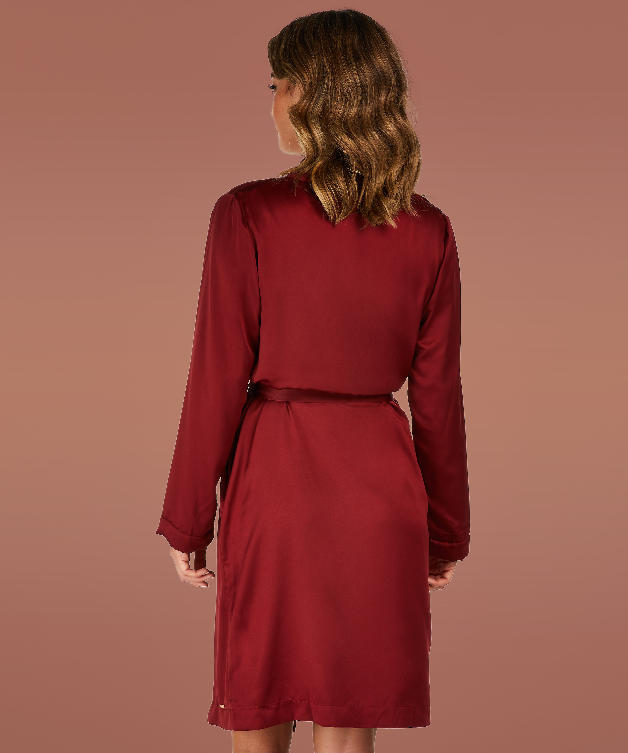 Badjas Satin Fleece, Rood, main