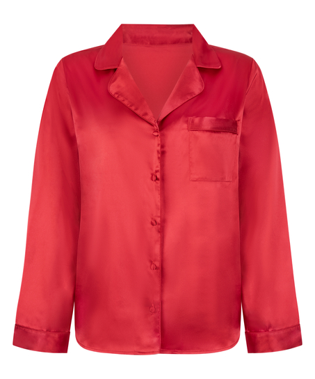 Jacket lange mouwen Satijn, Rood