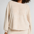 Top met lange mouwen Fluffy Fleece, Beige