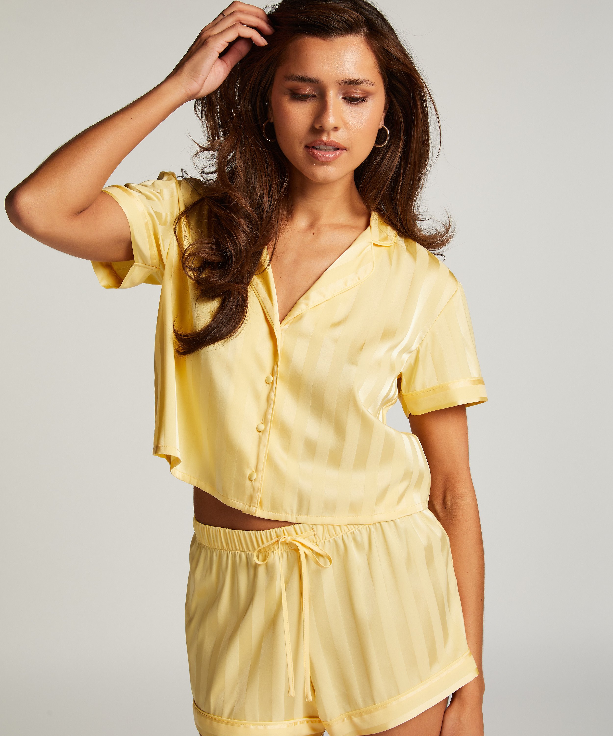 Pyjamaset Satin, Geel, main