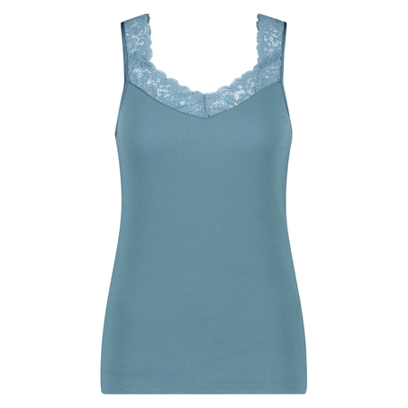 Singlet Rib Lace, Groen