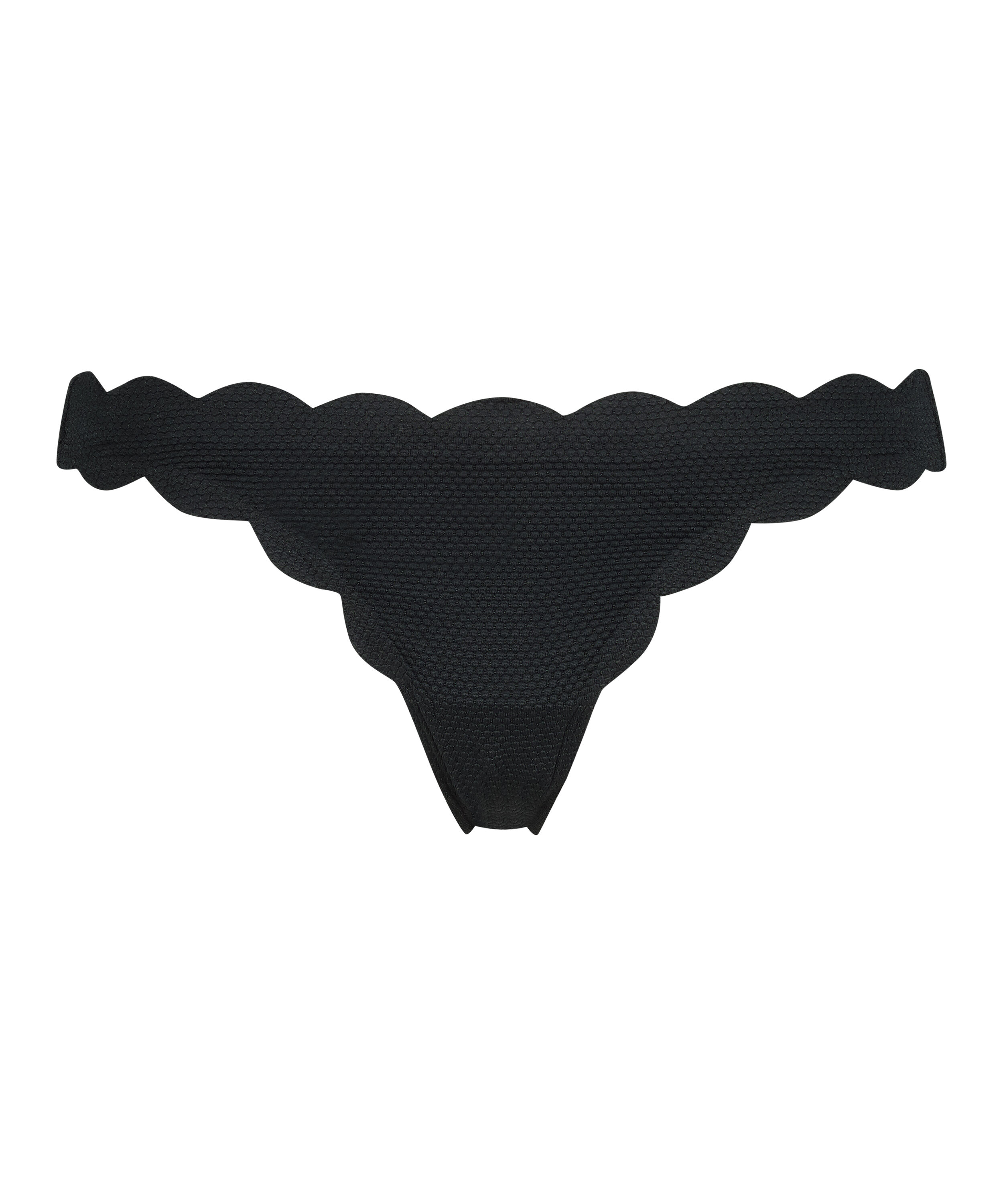 Slip de Bikini Rio Scallop, Noir