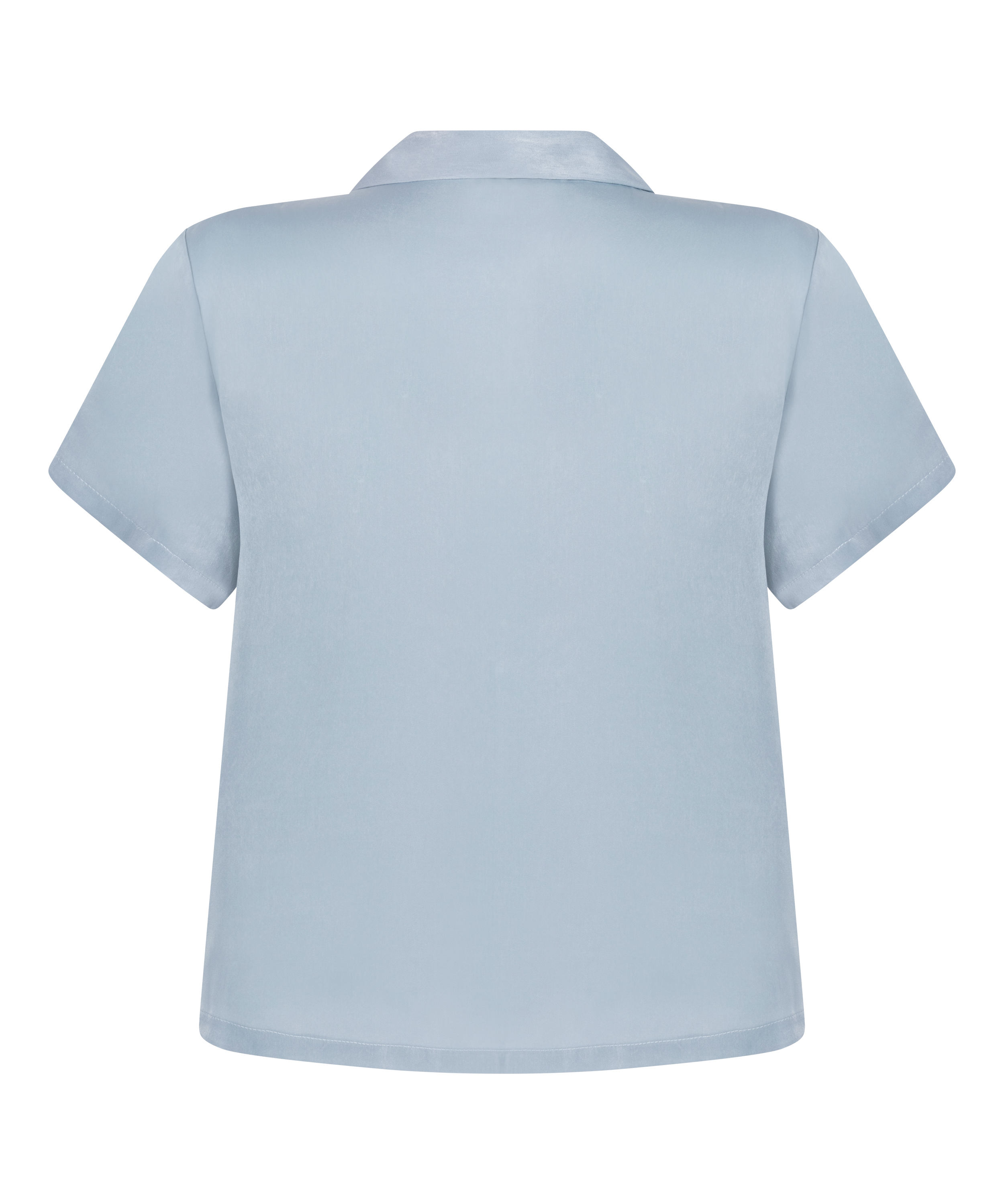 Veste &agrave; manches courtes en satin, Bleu, main