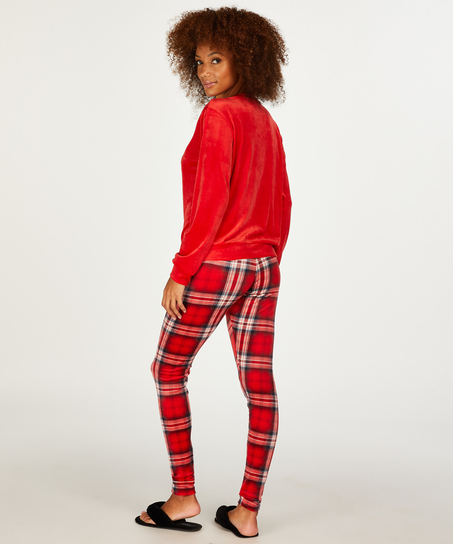 Pyjamaset met tas, Rood