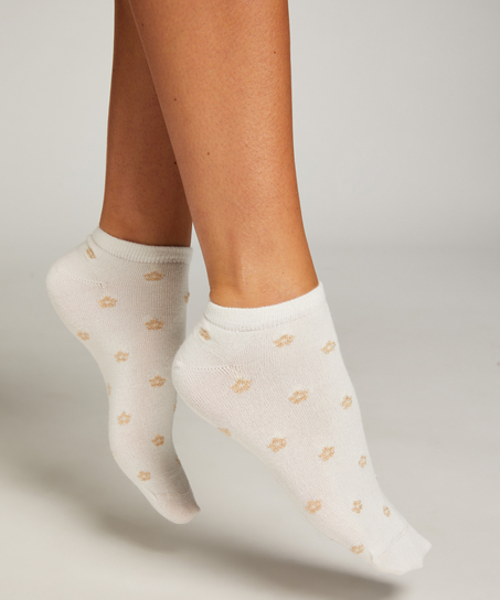 2 paar Sokken lurex, Wit