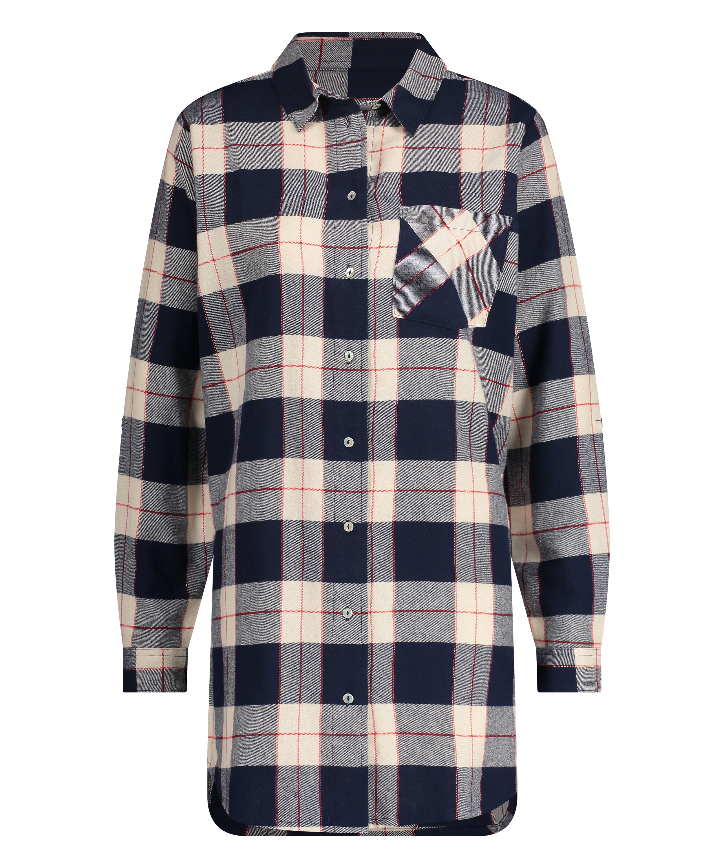 Chemise de nuit Boyfriend Check, Bleu, main