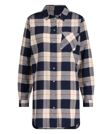 Chemise de nuit Boyfriend Check, Bleu