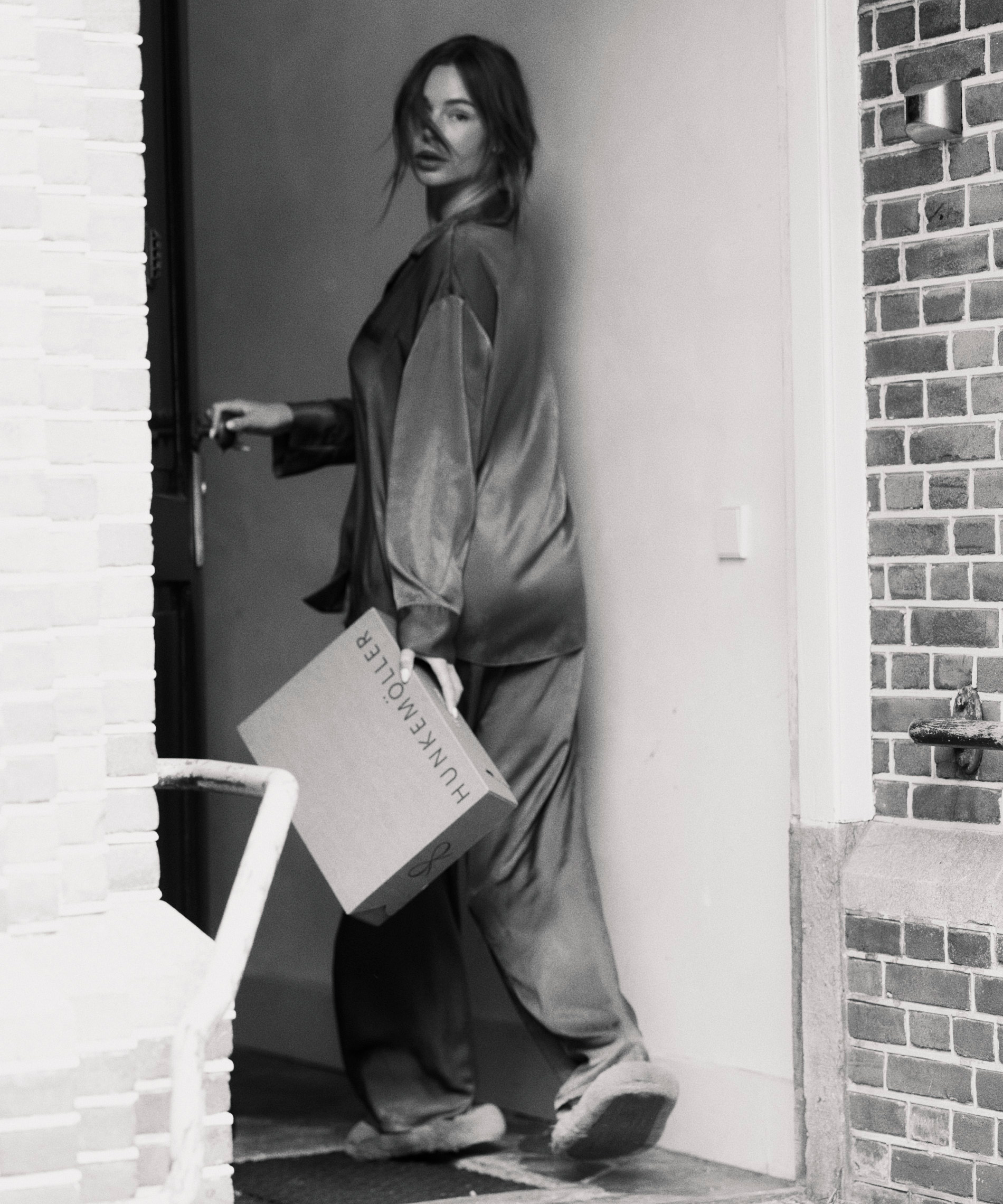 Pantalon Satin, Bleu, main