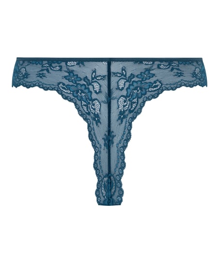 String Invisible Lace back, Bleu