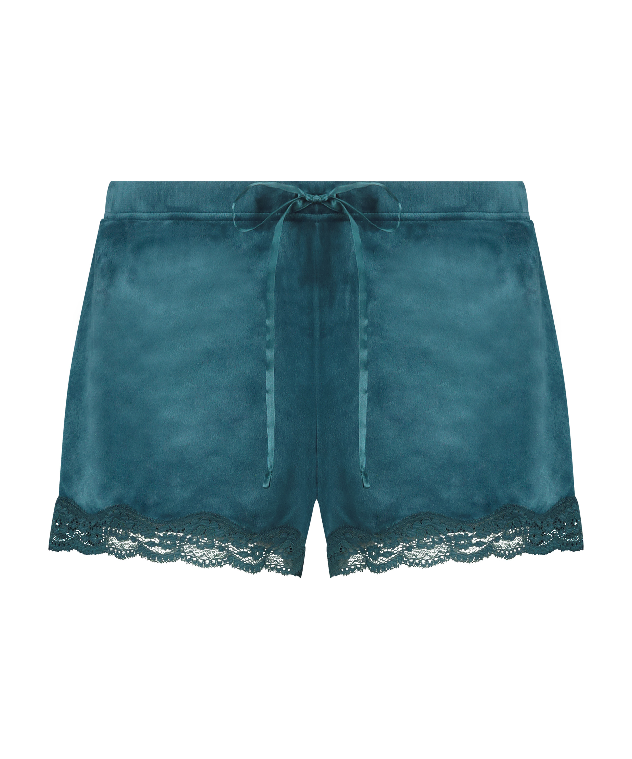 Shorts Velours Lace, Blauw, main