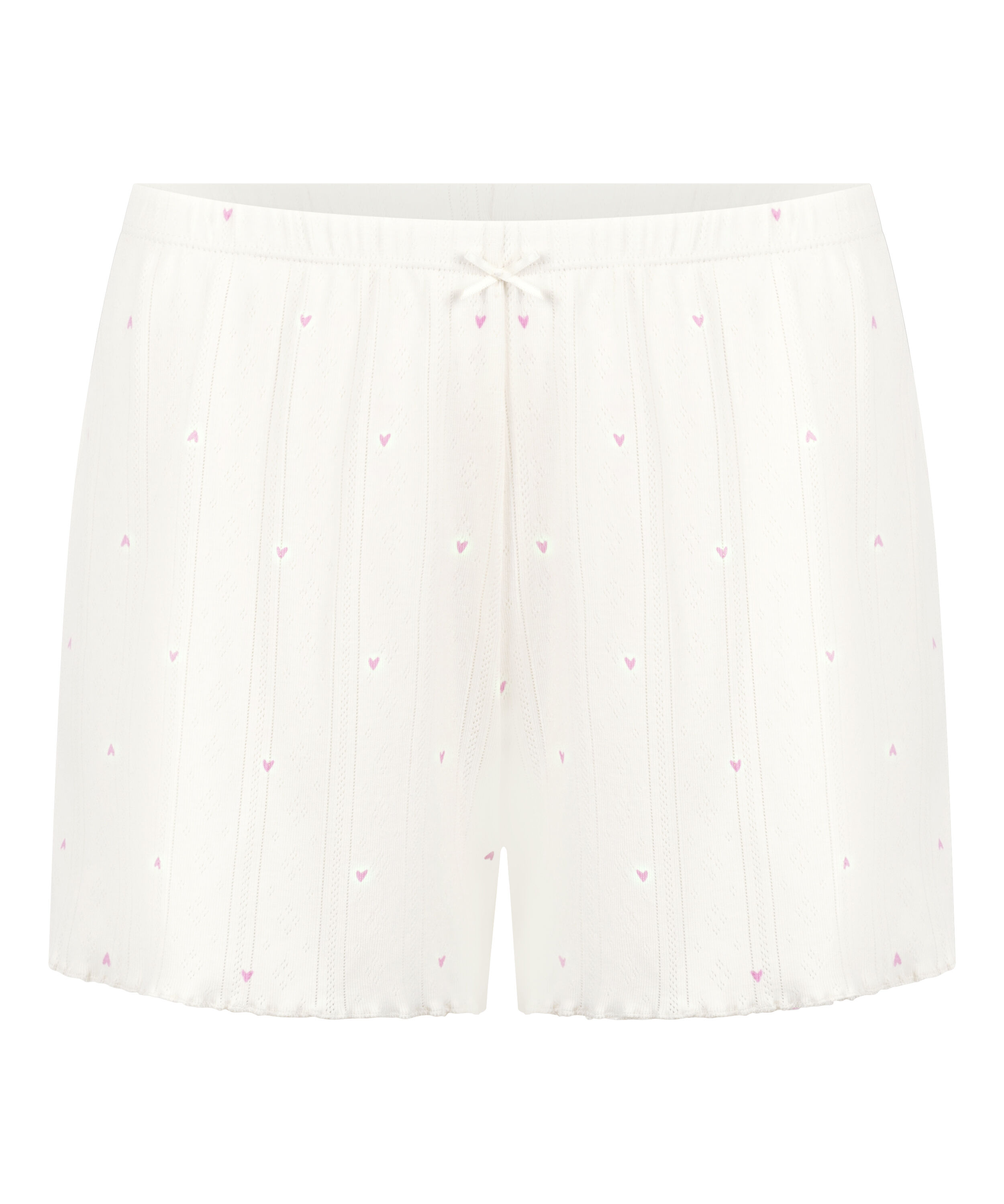 Short en pointelle, Blanc