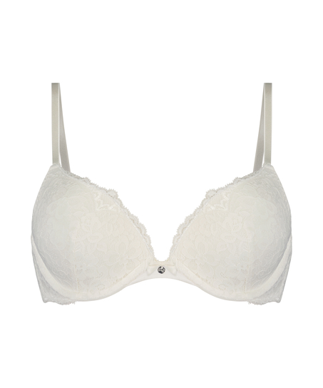 Soutien-gorge &agrave; armatures pr&eacute;form&eacute; push-up Marine, Blanc