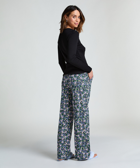 Pyjamatop lange mouwen, Zwart