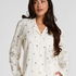 Jacquard Pyjamashirt met Lange Mouwen, Wit