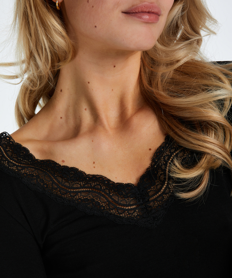 Pyjama set Daisy, Zwart