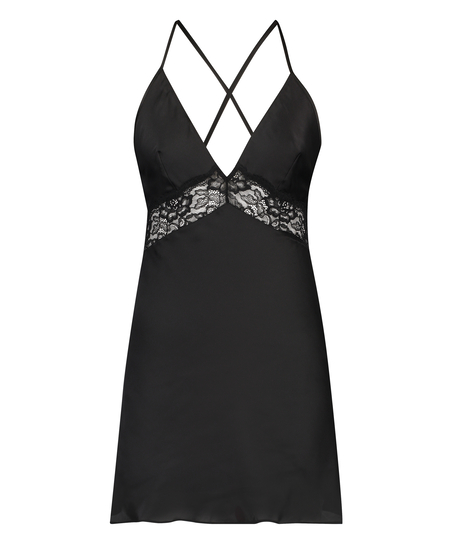 Slipdress Nina, Zwart