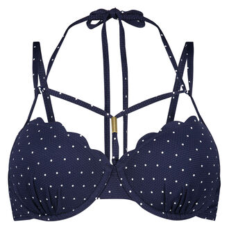 Voorgevormde beugel bikinitop Scallop Bloom, Blauw