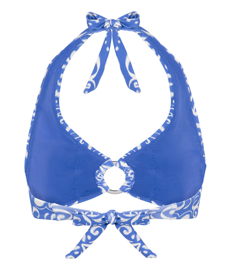 Cancun Halter Crop Top, Blauw