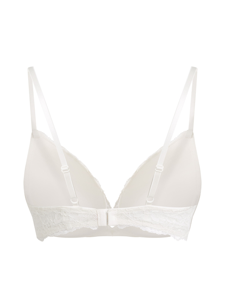 Soutien-gorge &agrave; armatures pr&eacute;form&eacute; push-up Marine, Blanc