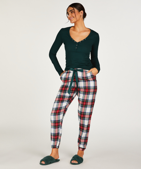 Pyjamabroek Flannel, Wit