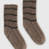 Chaussettes en tricot lurex, Brun